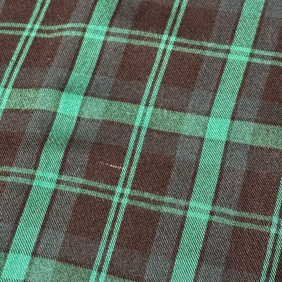 Cato EST 1946 Green Black Plaid Rayon Blouse 18/20W Crisscross Neck Top LS - Picture 11 of 11